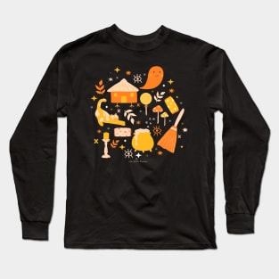 Magical Halloween | Luminous Orange Palette Long Sleeve T-Shirt
